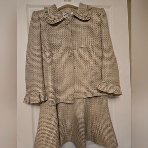Carven Paris Textured Jacket With Skirt